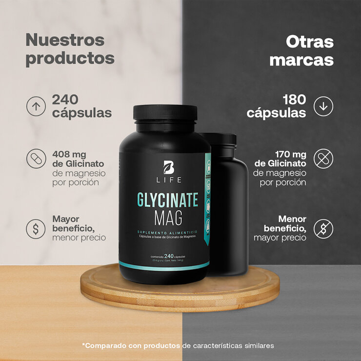 B Life Glicinato de Magnesio Frasco con 240 Cápsulas — Imagen 4 de 4