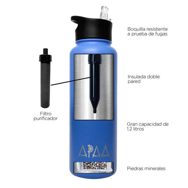 APAA Juego de 2 Botellas Purificadoras de Agua de 1.2L + Accesorios  — Imagen 4 de 4
