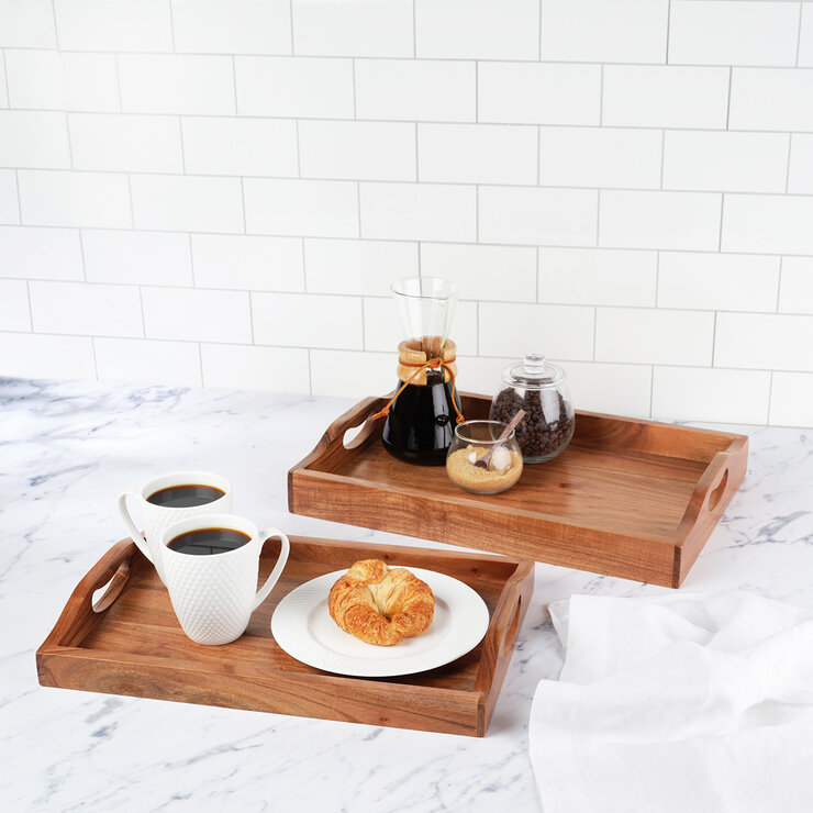 Gourmet Basics By Mikasa Bandejas de Servicio de Madera de Acacia — Imagen 1 de 3