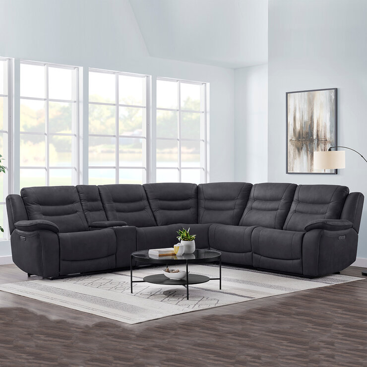 Gilmancreek Furniture Sofá Seccional Reclinable Eléctrico de Tela con Reposacabezas Eléctricos — Imagen 1 de 4