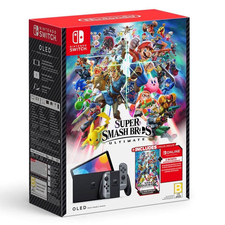 Nintendo Switch OLED Bundle: Super Smash Bros Ultimate + 3M NS Online — Imagen 1 de 4