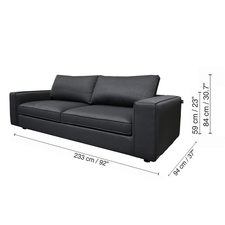 Muebles Liz, Lenox, Sofa Gris Obscuro — Imagen 3 de 4