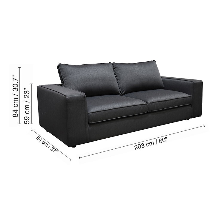 Muebles Liz, Lenox, Love Seat Gris Obscuro — Imagen 4 de 4