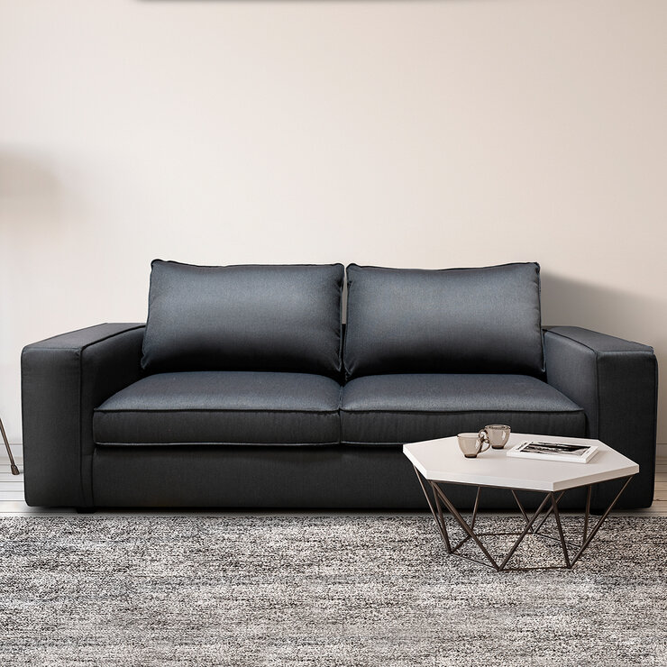 Muebles Liz, Lenox, Love Seat Gris Obscuro — Imagen 1 de 4