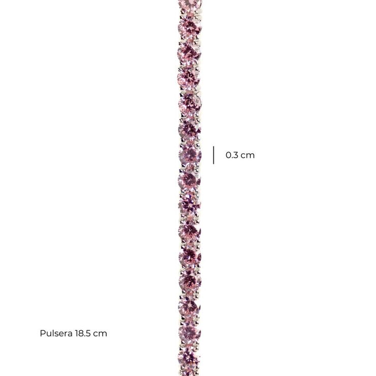 Avonza, Pulsera Tenis con Circonias Corte Redondo Blancas y Rosas — Imagen 2 de 3