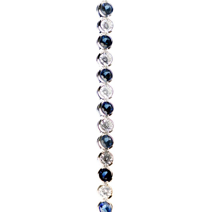 Avonza, Pulsera Tenis con Circonias Biseladas Azules y Blancas — Imagen 2 de 3