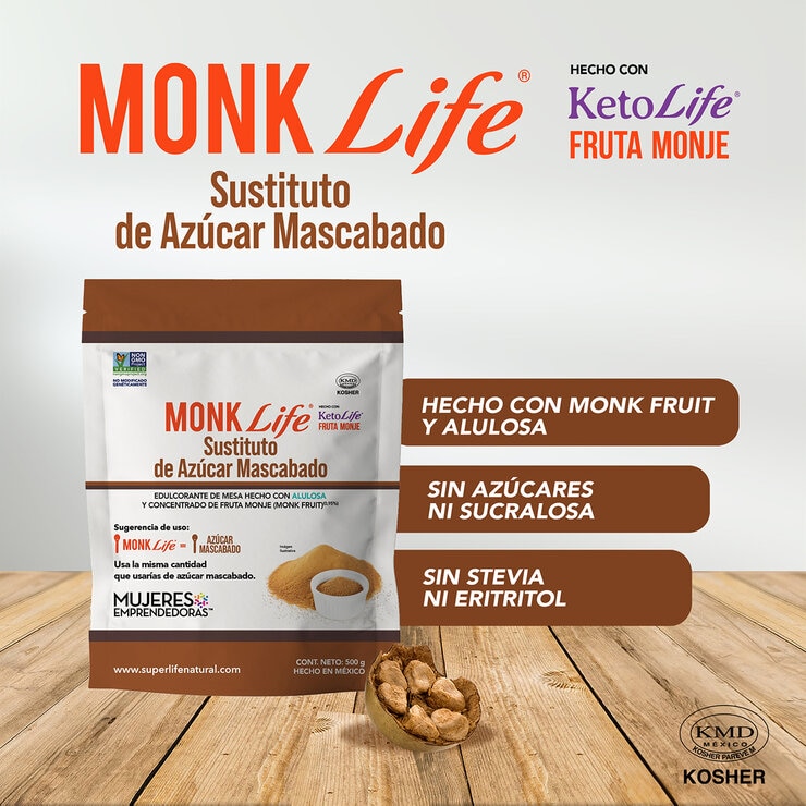 Monk Life Sustituto de Azúcar Mascabado 500 g — Imagen 3 de 3